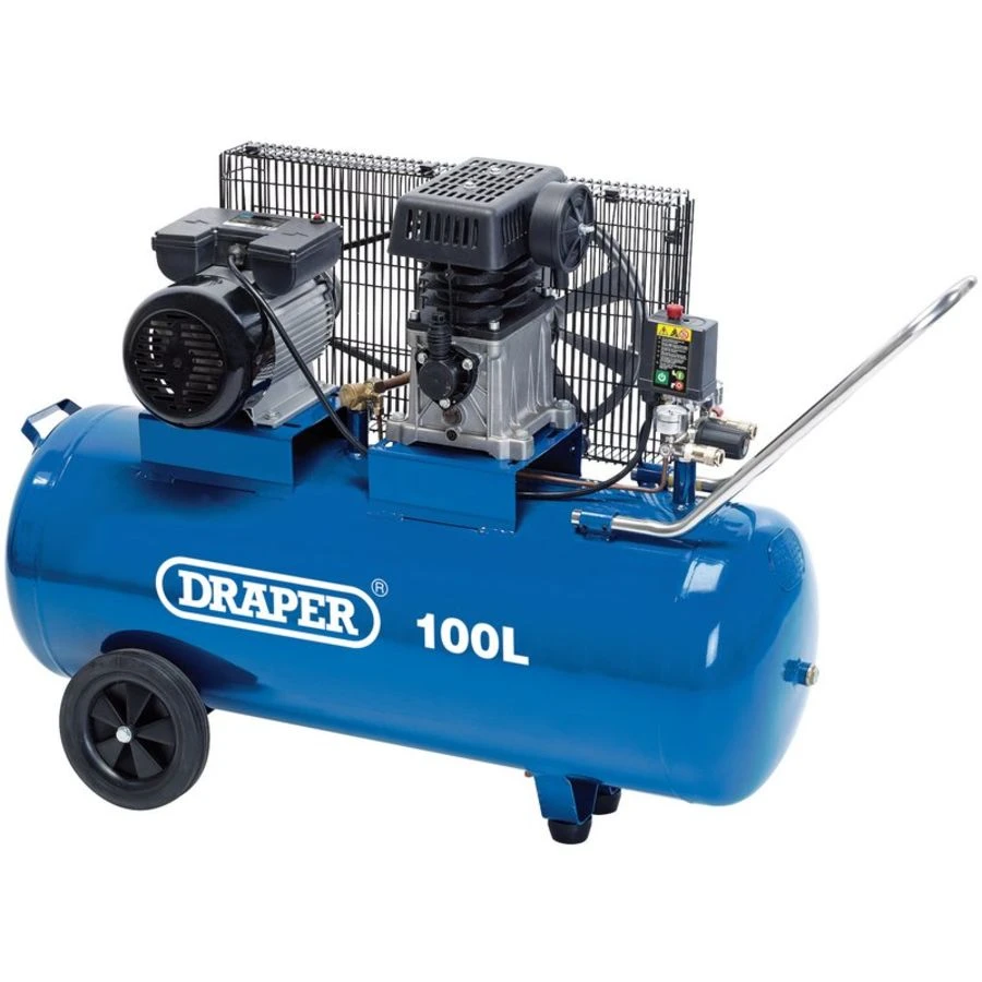 Draper 31254 100L Belt Driven Air Compressor 2.2KW 1 Draper 31254 100L Belt Driven Air Compressor 2.2KW