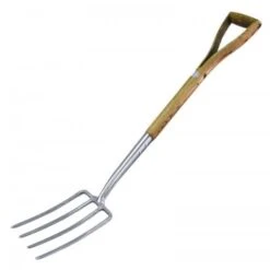 Rolson 82624 Stainless Steel Digging Fork With Ash Wood Handle
