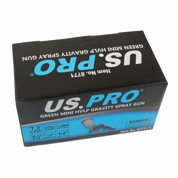 US PRO 8771 Green Mini Hvlp Gravity Spray Gun 120Ml Cup 1Mm Nozzle 2 US PRO 8771 Green Mini Hvlp Gravity Spray Gun 120Ml Cup 1Mm Nozzle - Image 2