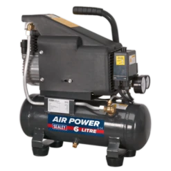 Sealey SAC0610E Compressor 6L Direct Drive 1hp