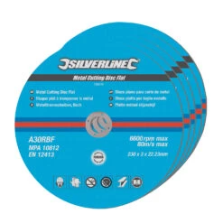 Silverline 186810 Metal Cutting Discs Flat 5pk 230 X 3 X 22.23mm