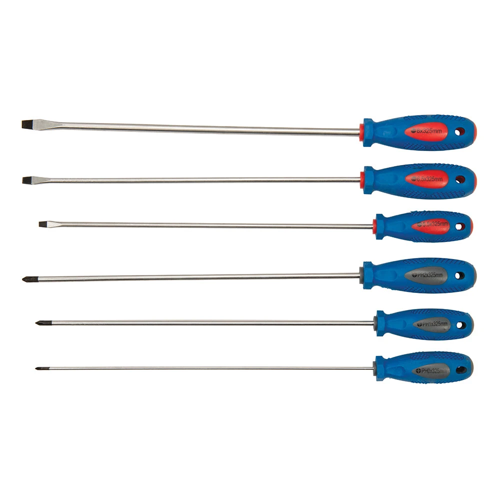 Silverline 909067 Extra-Long Screwdriver Set 6pce 6pce 2 Silverline 909067 Extra-Long Screwdriver Set 6pce 6pce - Image 2