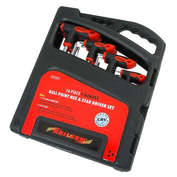 Neilsen CT2221 16 Piece T Handle Ball Point HEX & Star Driver Set 3 Neilsen CT2221 16 Piece T Handle Ball Point HEX & Star Driver Set - Image 3